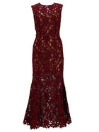 self-portrait Women's Floral Lace Midi Dress Red