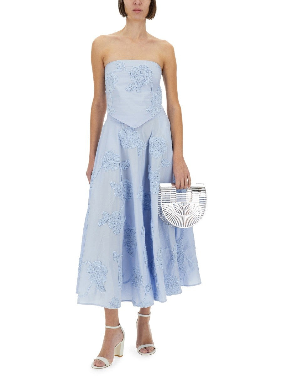 ROTATE Birger Christensen Women's Floral Maxi Skirt Blue