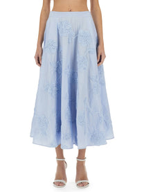 ROTATE Birger Christensen Women's Floral Maxi Skirt Blue