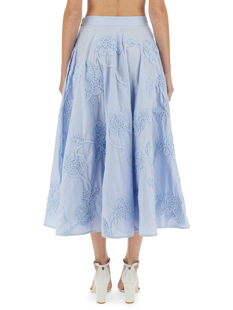 ROTATE Birger Christensen Women's Floral Maxi Skirt Blue