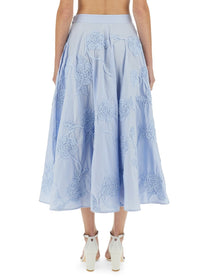 ROTATE Birger Christensen Women's Floral Maxi Skirt Blue