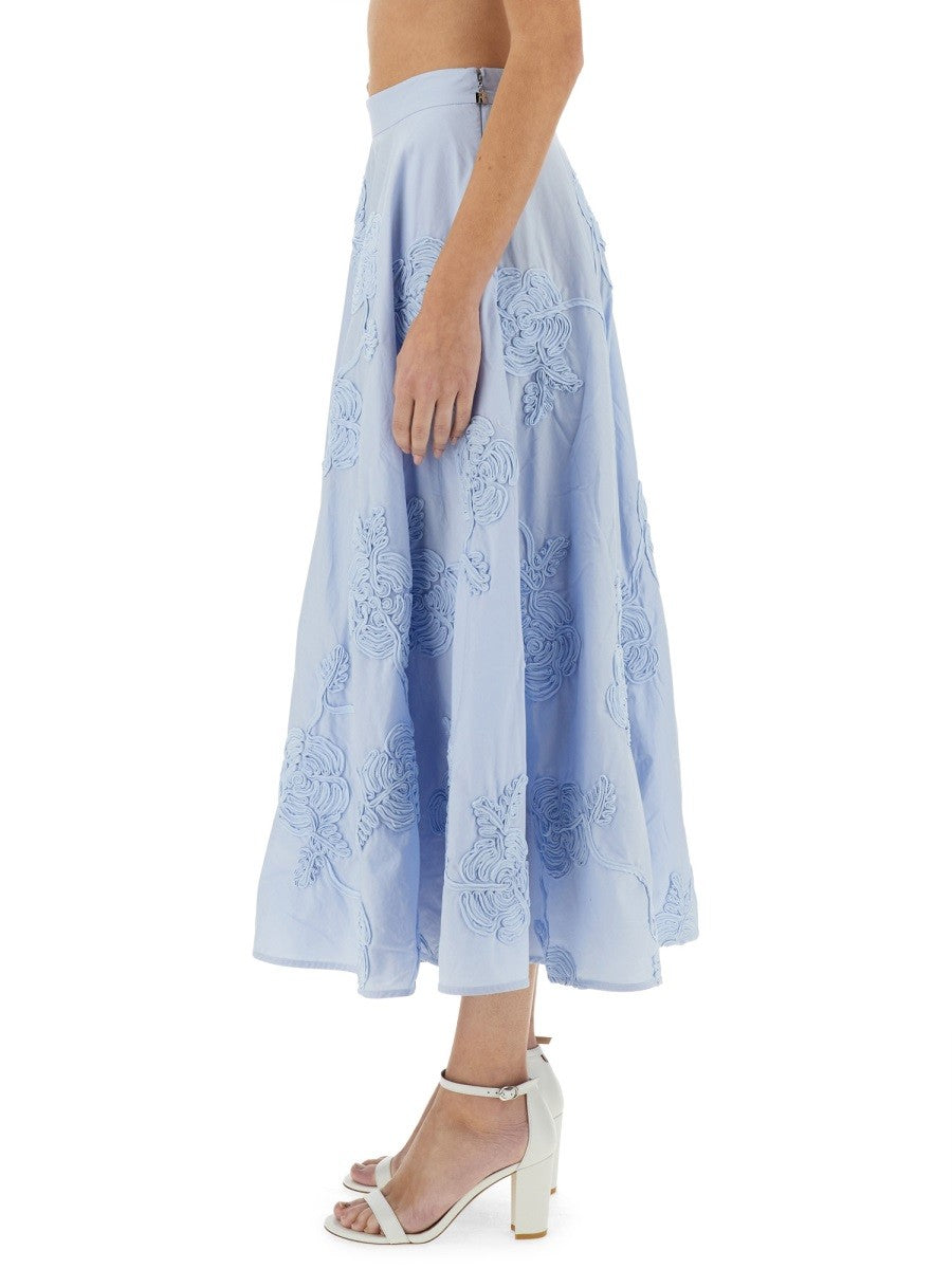 ROTATE Birger Christensen Women's Floral Maxi Skirt Blue