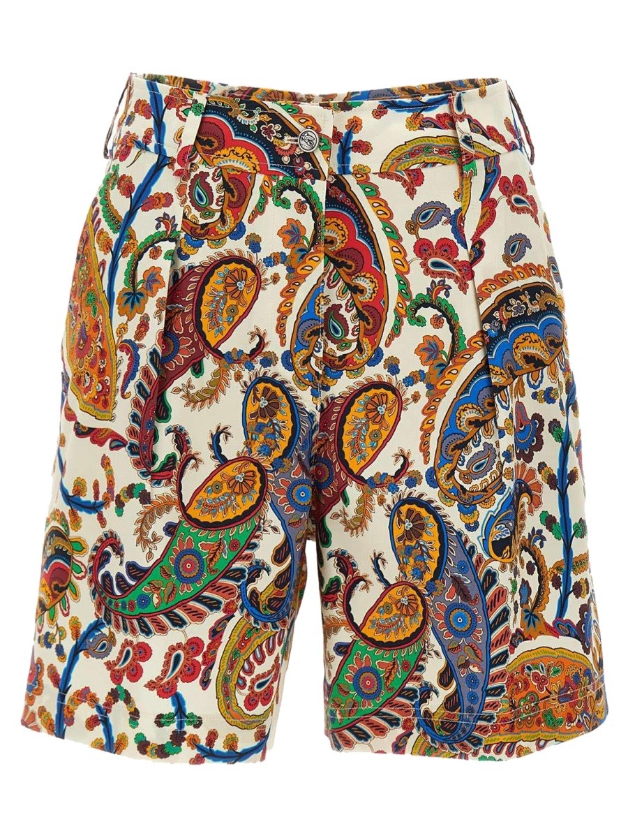 ETRO Women's Floral Paisley Print Shorts Multicolor