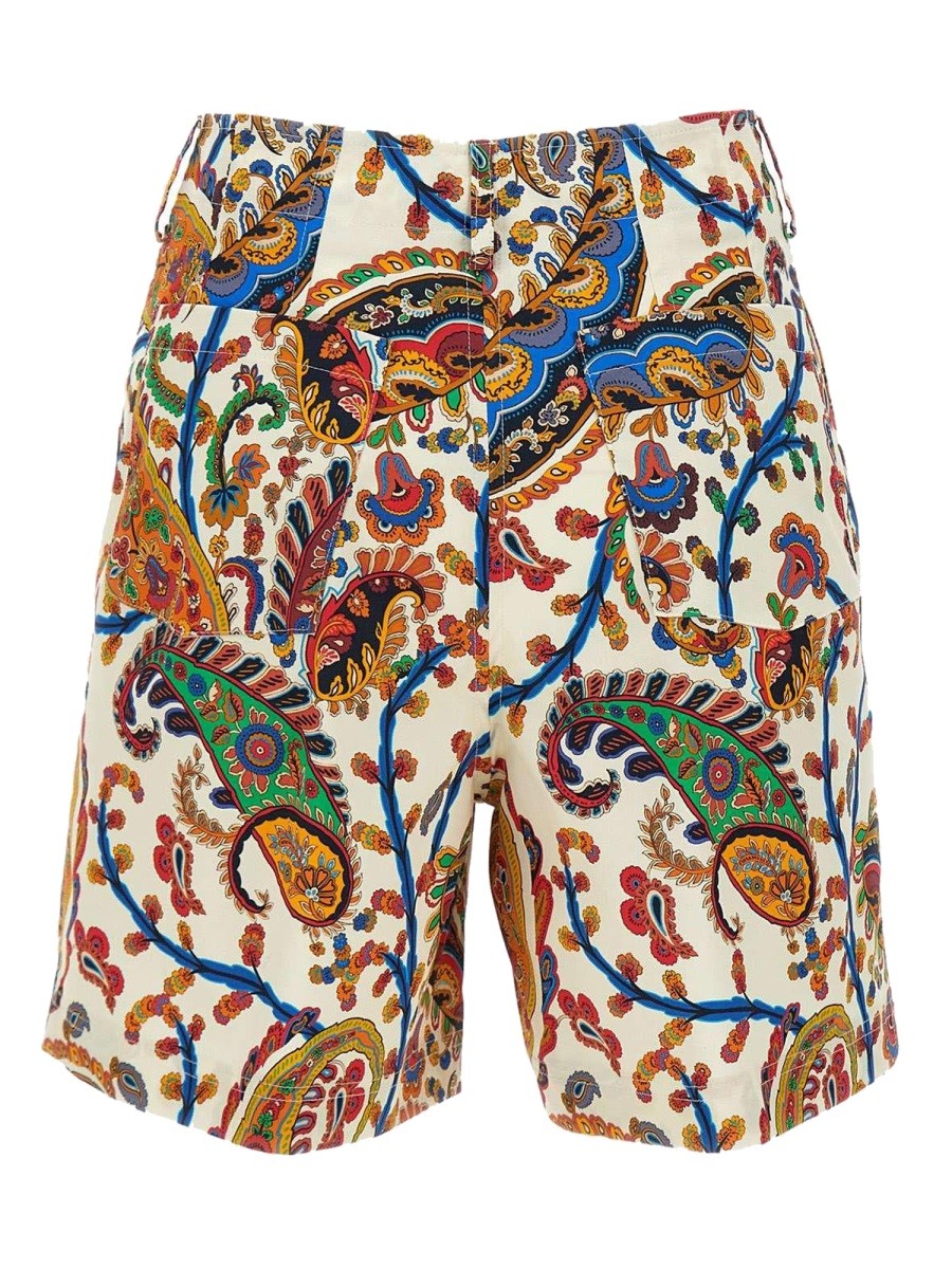 ETRO Women's Floral Paisley Print Shorts Multicolor