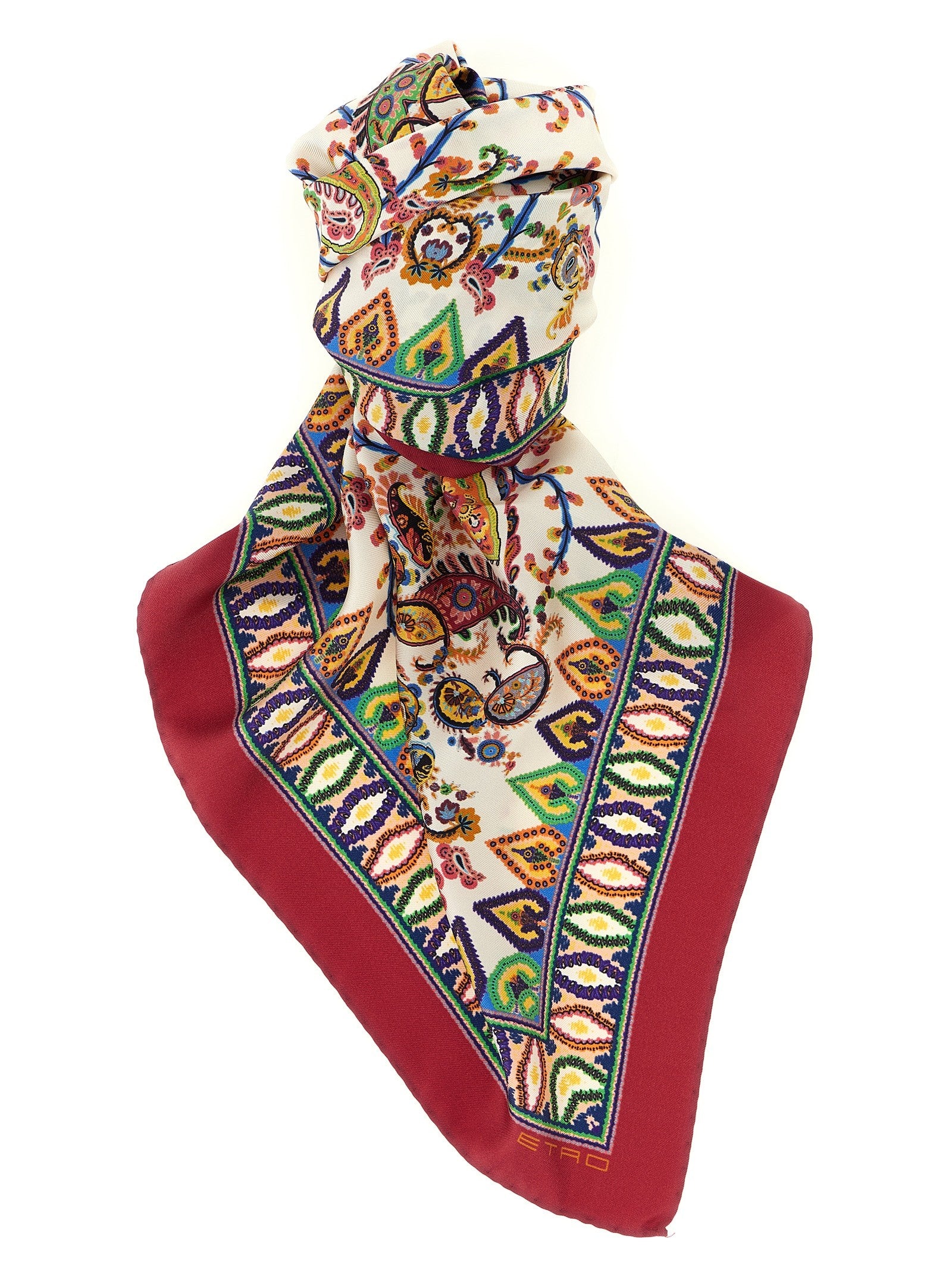 ETRO Floral Paisley Scarf Gold