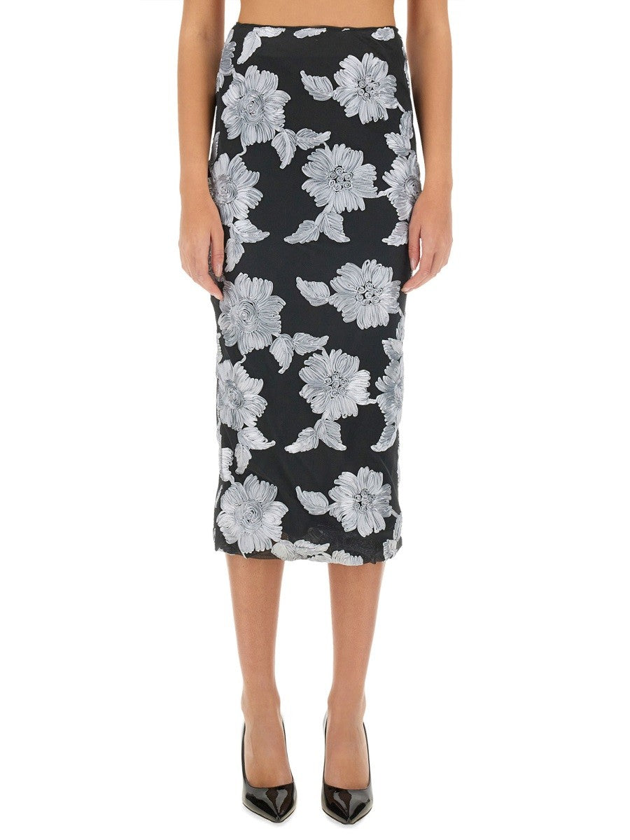 Rotate Birger Christensen Women's Floral Pencil Skirt Black Rotate Birger Christensen