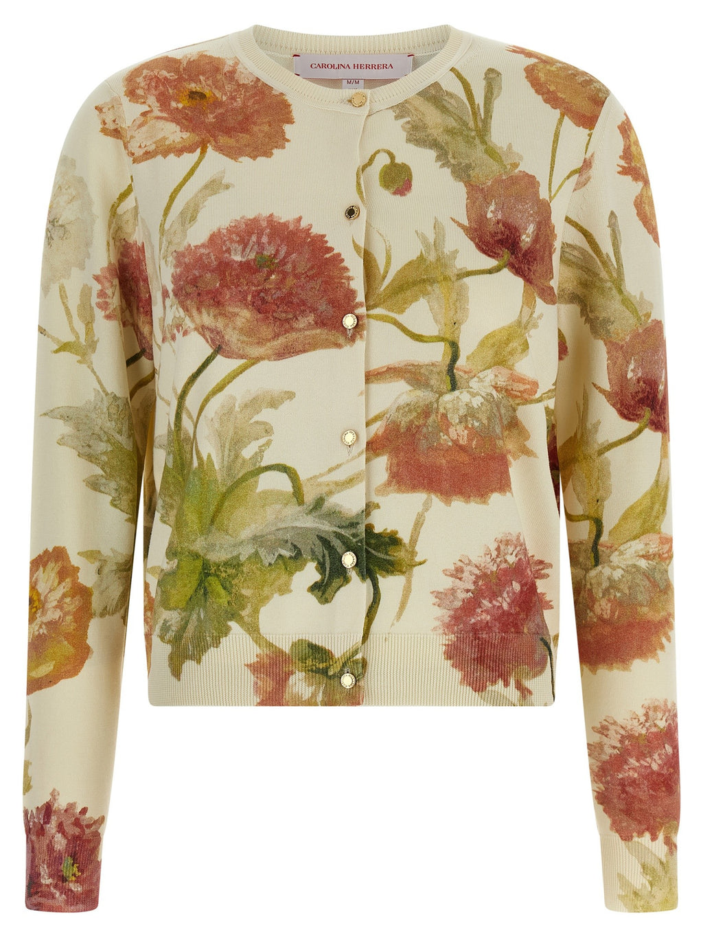Carolina Herrera Floral Print Cardigan White