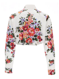 Dolce &amp; Gabbana Women's Floral Print Crop Shirt White