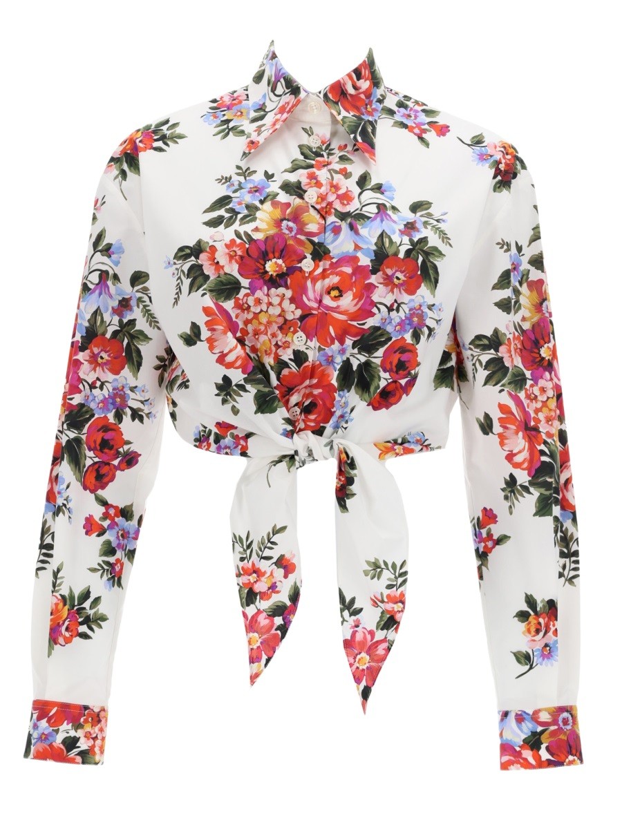 Dolce &amp; Gabbana Women's Floral Print Crop Shirt White