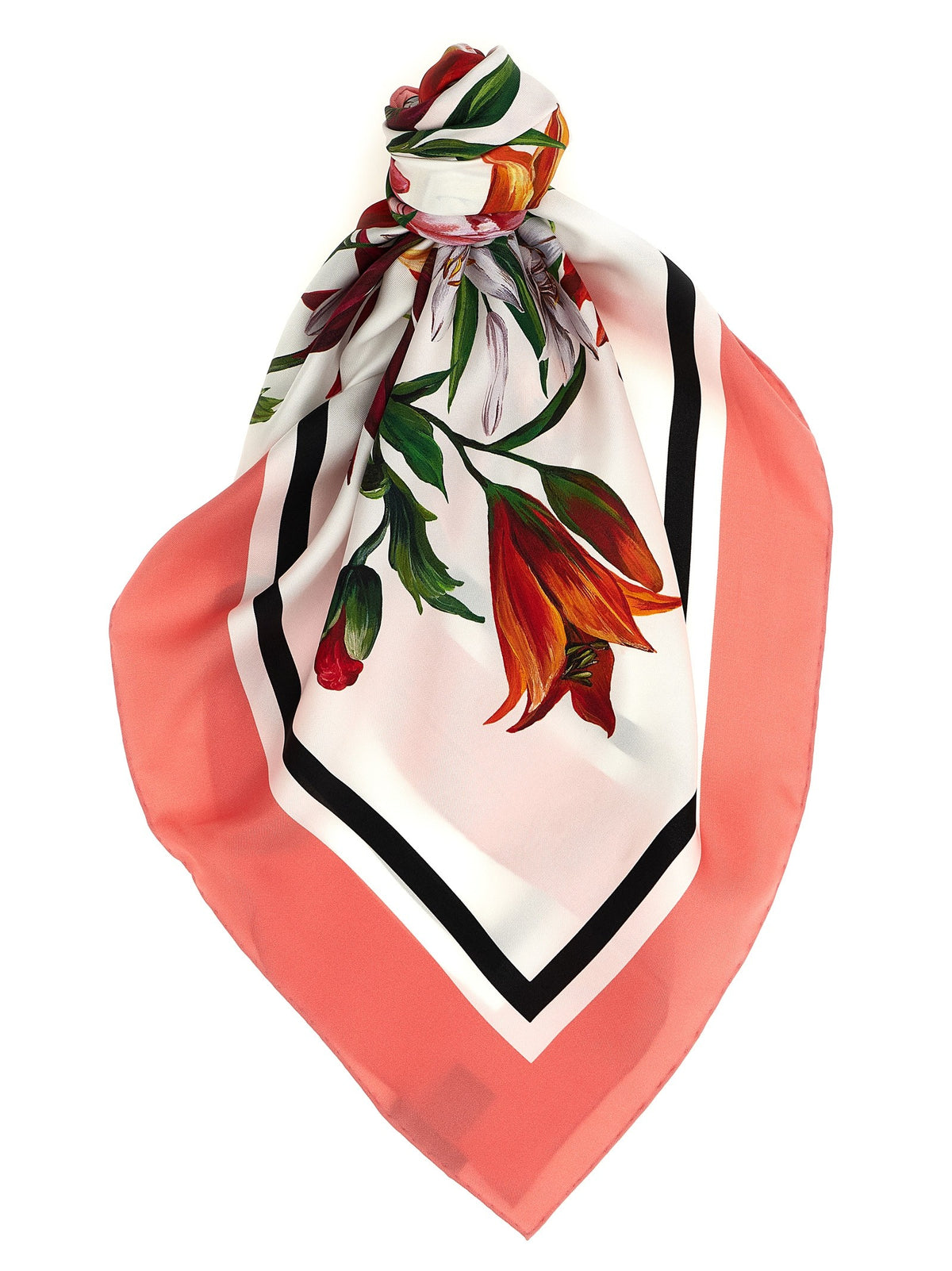 Dolce &amp; Gabbana Floral Print Scarf Gold