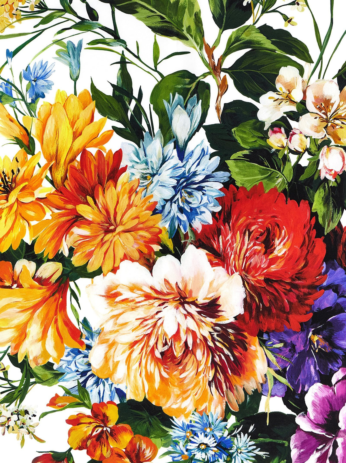 Dolce &amp; Gabbana Floral Print Scarf Gold
