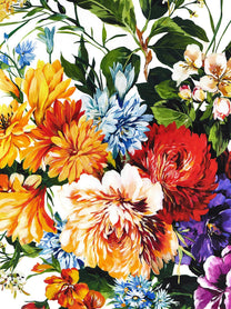 Dolce &amp; Gabbana Floral Print Scarf Gold