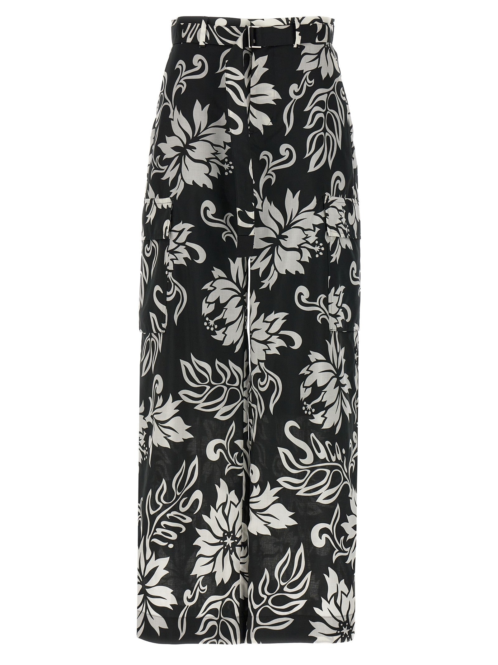 Sacai Floral Print Trousers White