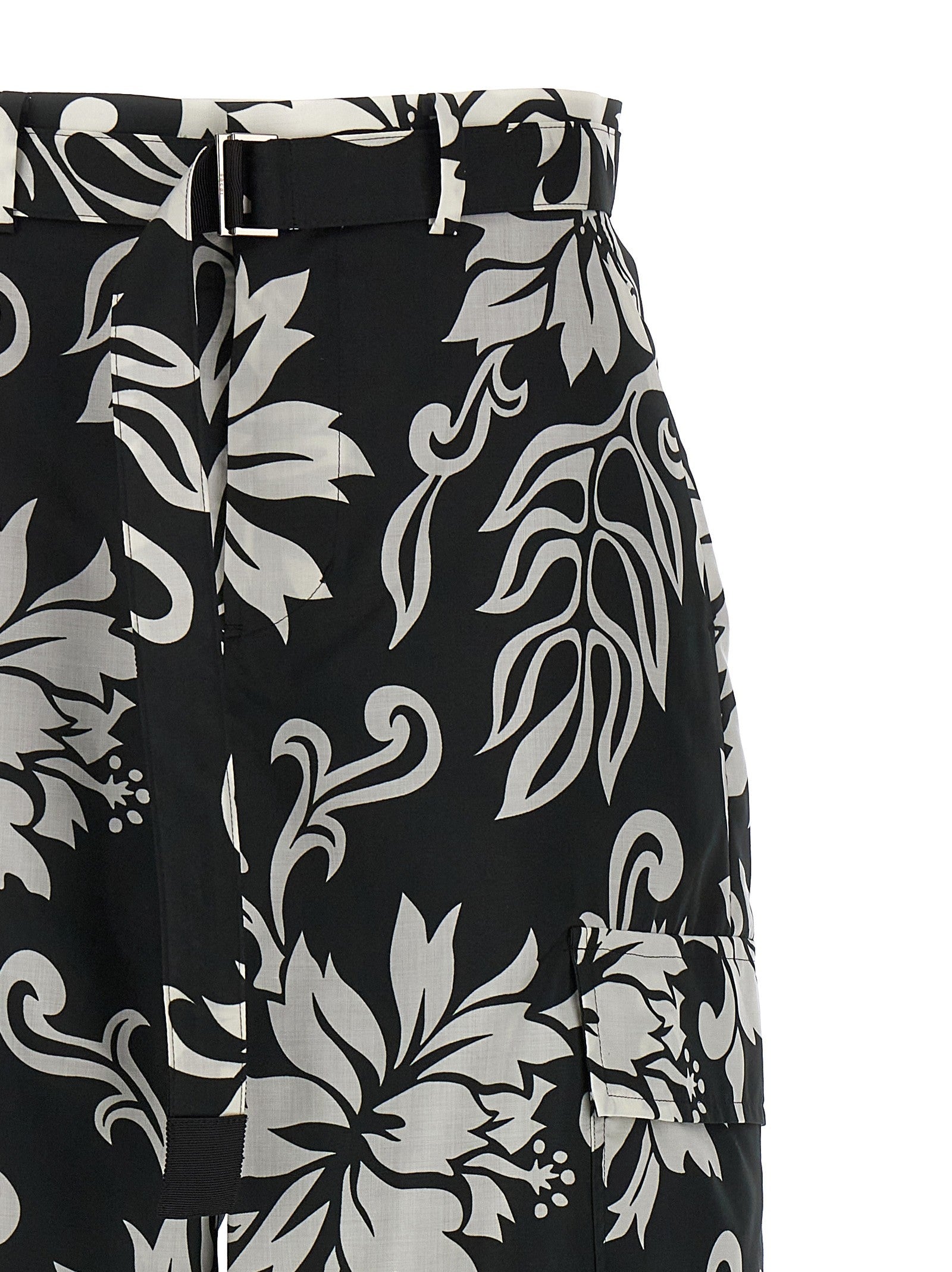 Sacai Floral Print Trousers White