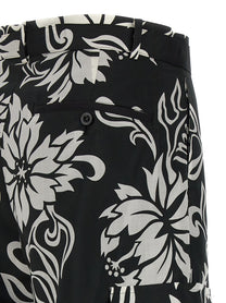Sacai Floral Print Trousers White