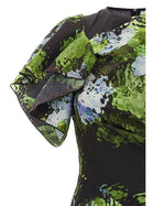 Victoria Beckham Floral Printed Dress Gold, view 3
