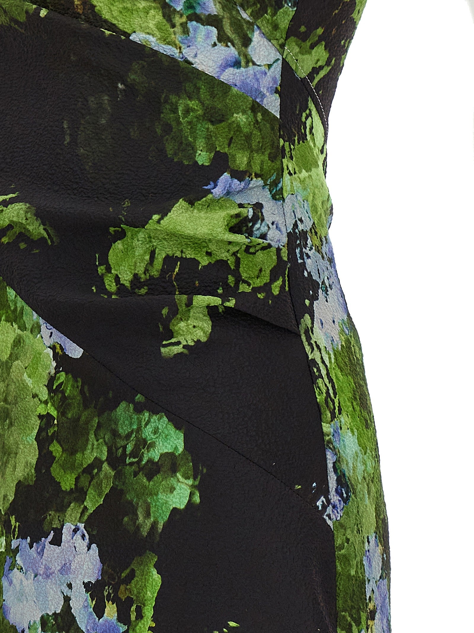 Victoria Beckham Floral Printed Dress Gold