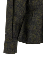 Ganni Floral Tartan Shirt Green