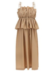 Twin Set Flounce Dress Beige