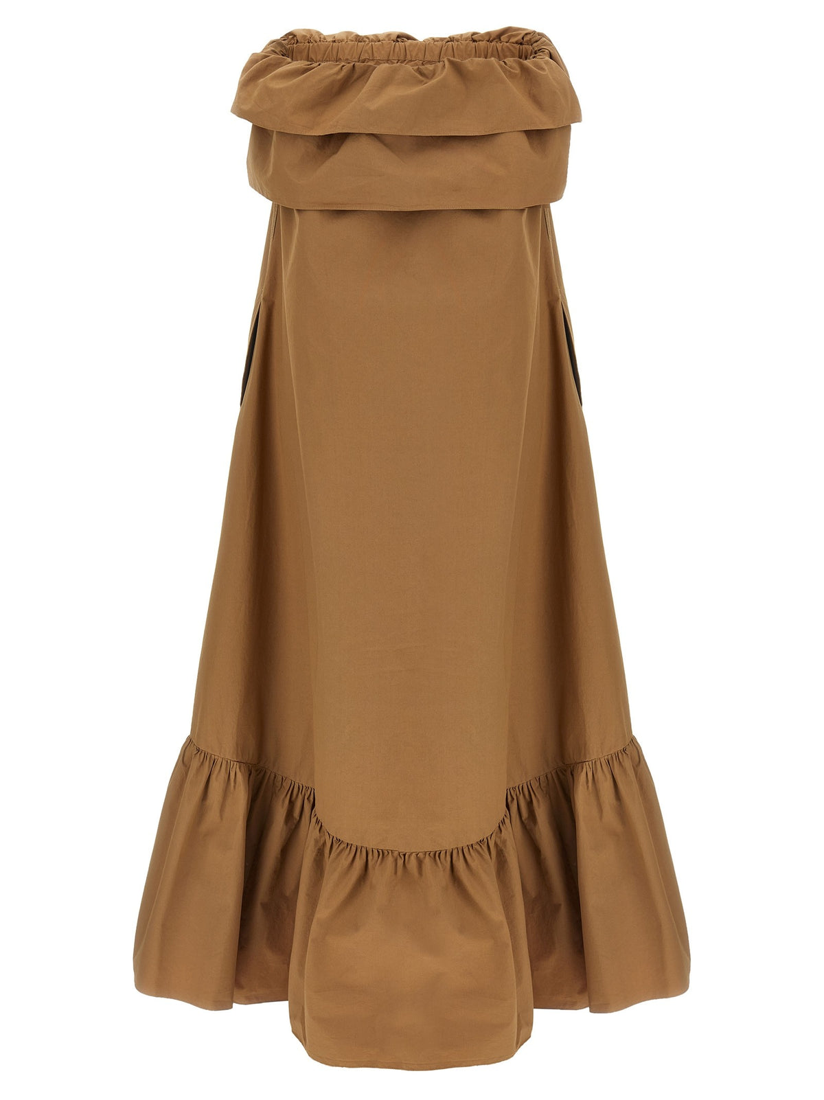 Saint Laurent Flounce Dress Brown, view 2