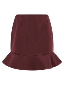 Rotate Birger Christensen Flounced Skirt Red