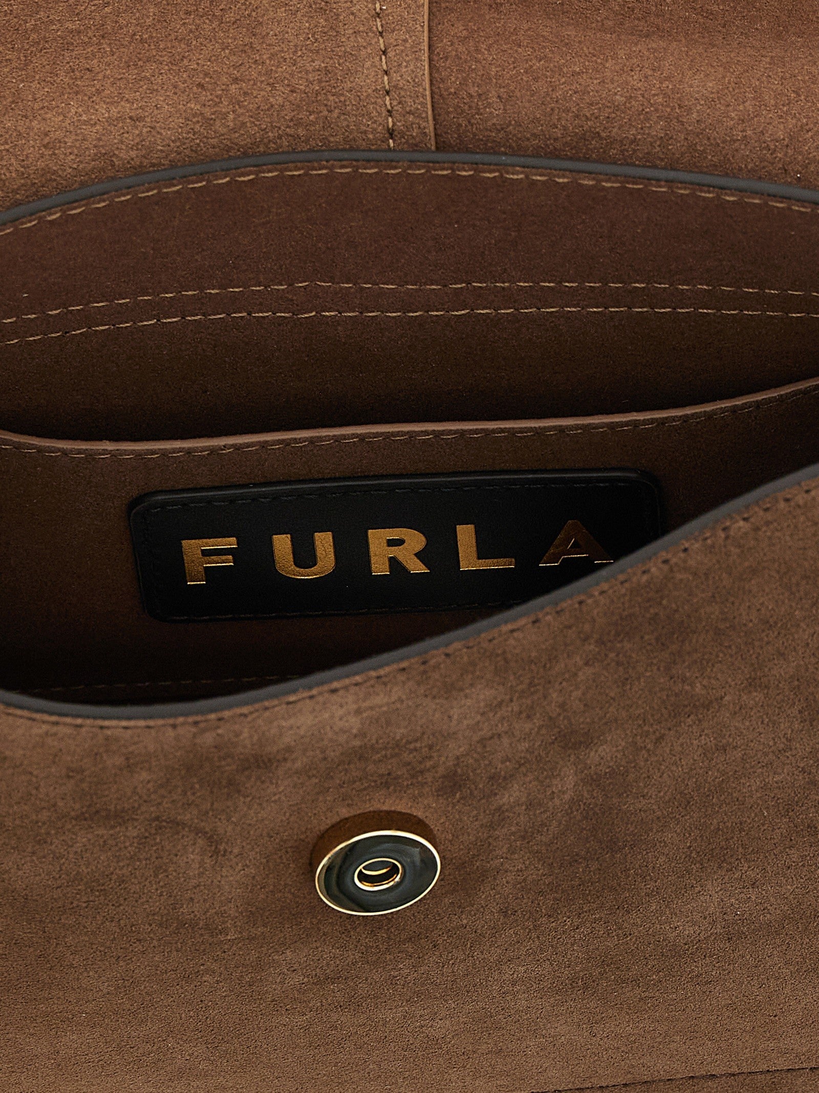 Furla Flow Buckle Handbag Brown