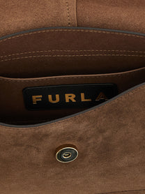 Furla Flow Buckle Handbag Brown
