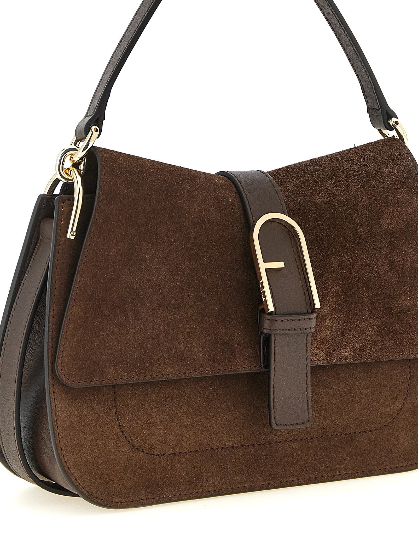 Furla Flow Buckle Handbag Brown