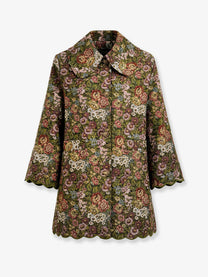 FARM Rio Women's Flower Jacquard Trenchcoat Green