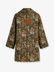 FARM Rio Women's Flower Jacquard Trenchcoat Green