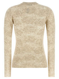 Brunello Cucinelli Flower Lace Sweater Beige