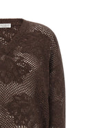 Brunello Cucinelli Flower Lace Sweater Brown, view 3
