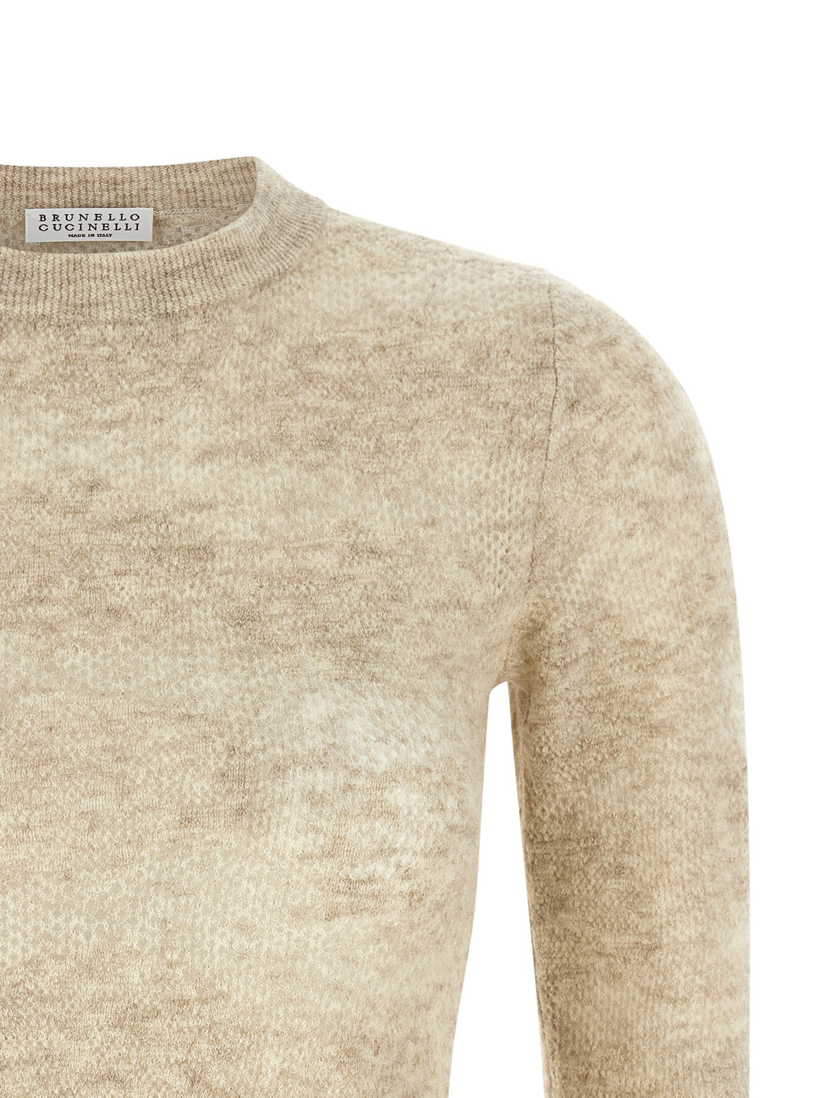 Brunello Cucinelli Flower Lace Sweater Beige, view 3