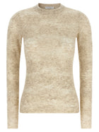 Brunello Cucinelli Flower Lace Sweater Beige