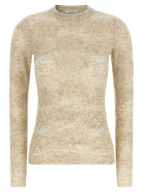 Brunello Cucinelli Flower Lace Sweater Beige
