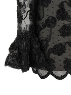 ROTATE Birger Christensen Flower Mesh Dress Black, view 4