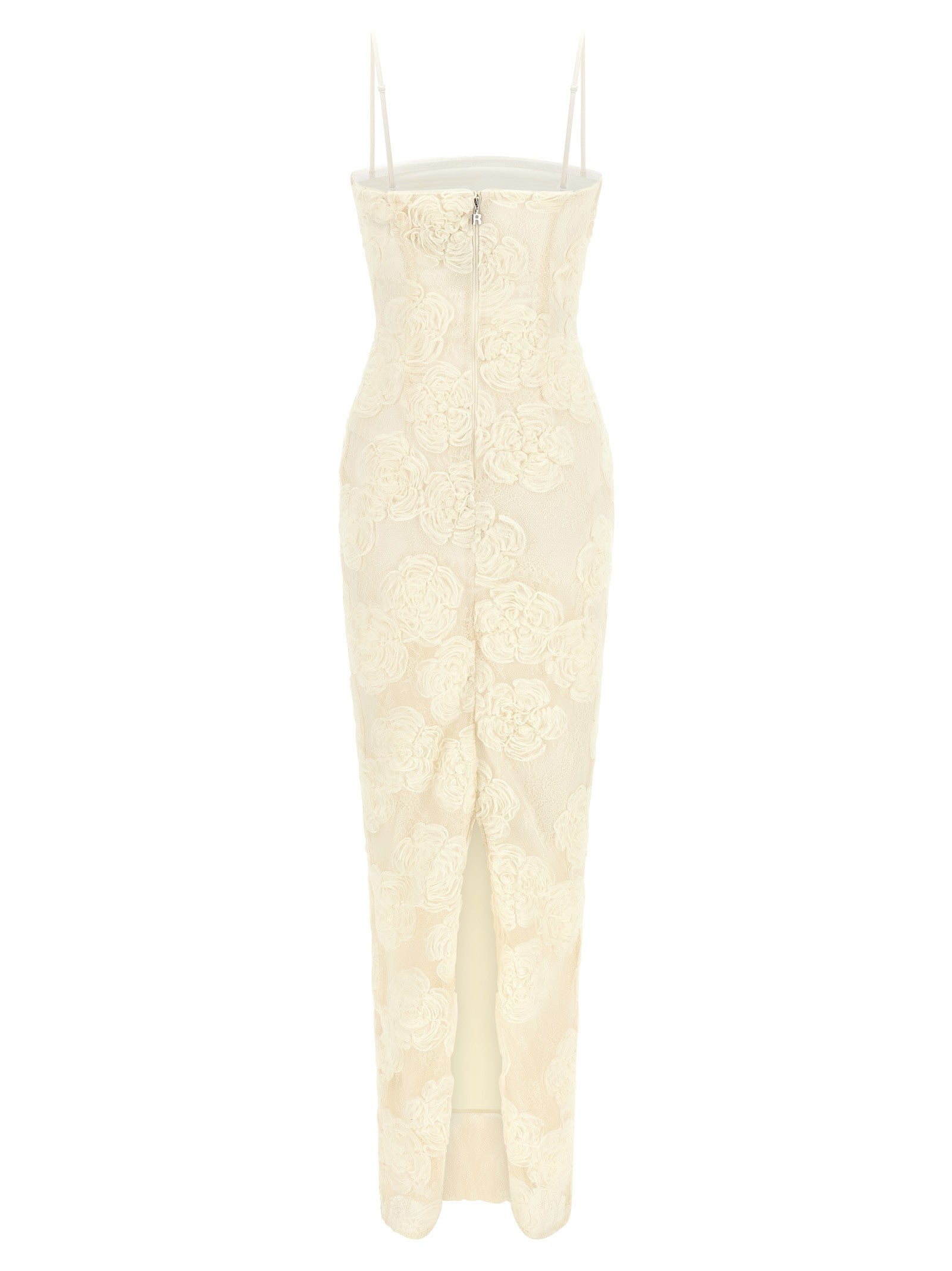 ROTATE Birger Christensen Flower Mesh Tube Dress White