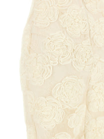 ROTATE Birger Christensen Flower Mesh Tube Dress White