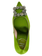 Roger Vivier Flower Strass Pumps Green, view 4