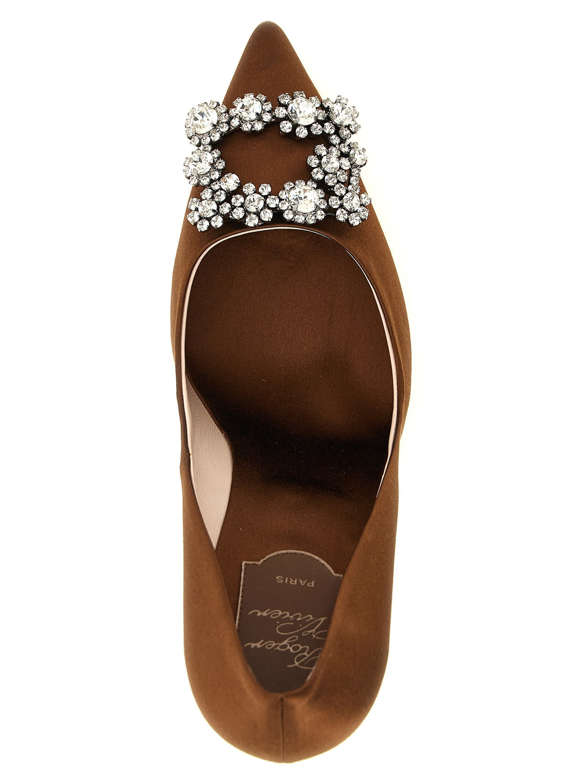 Roger Vivier Flower Strass Pumps Brown