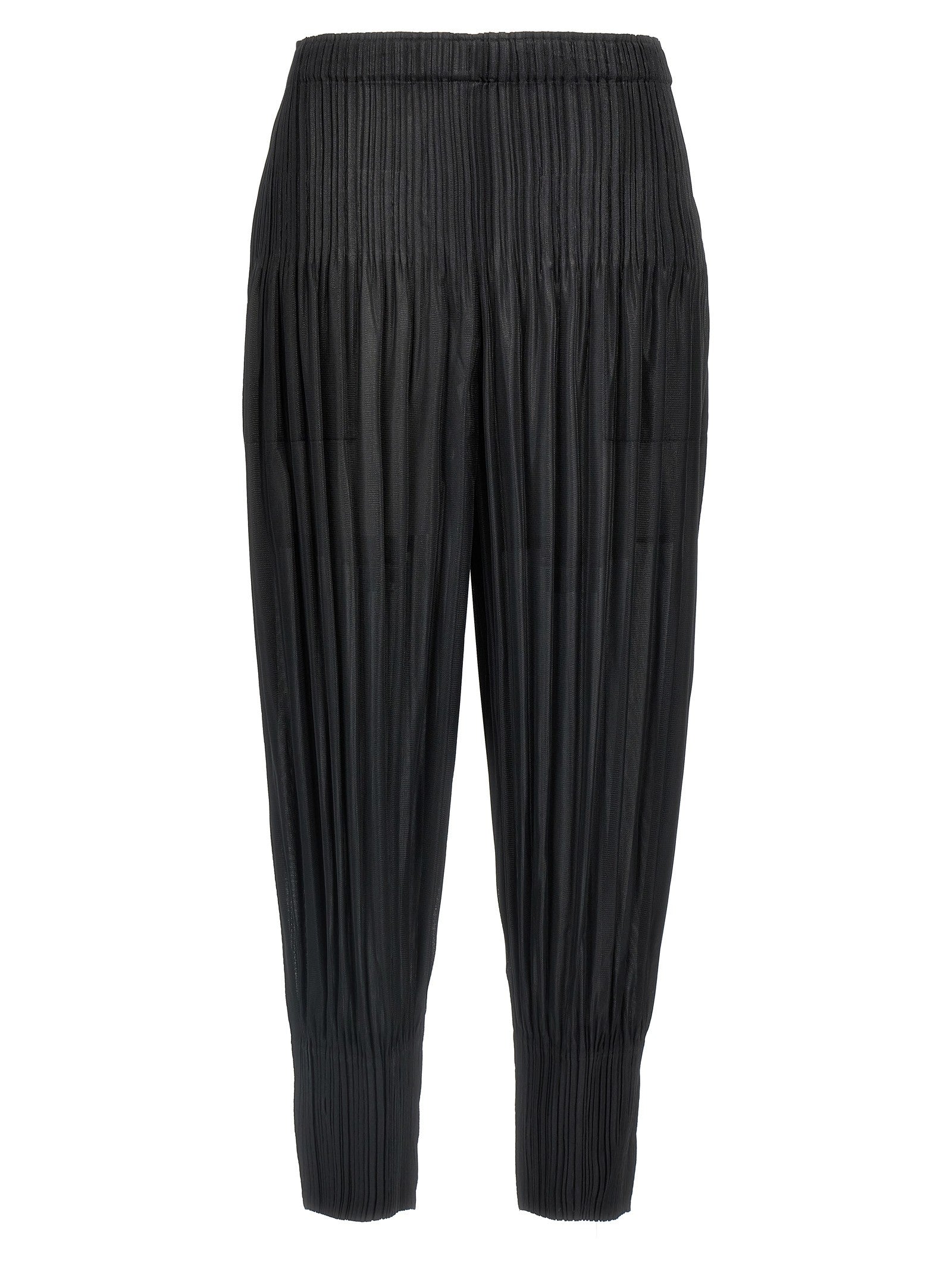 Pleats Please Issey Miyake Fluffy Basics Pants Black