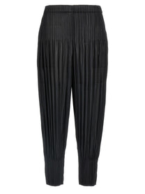 Pleats Please Issey Miyake Fluffy Basics Pants Black