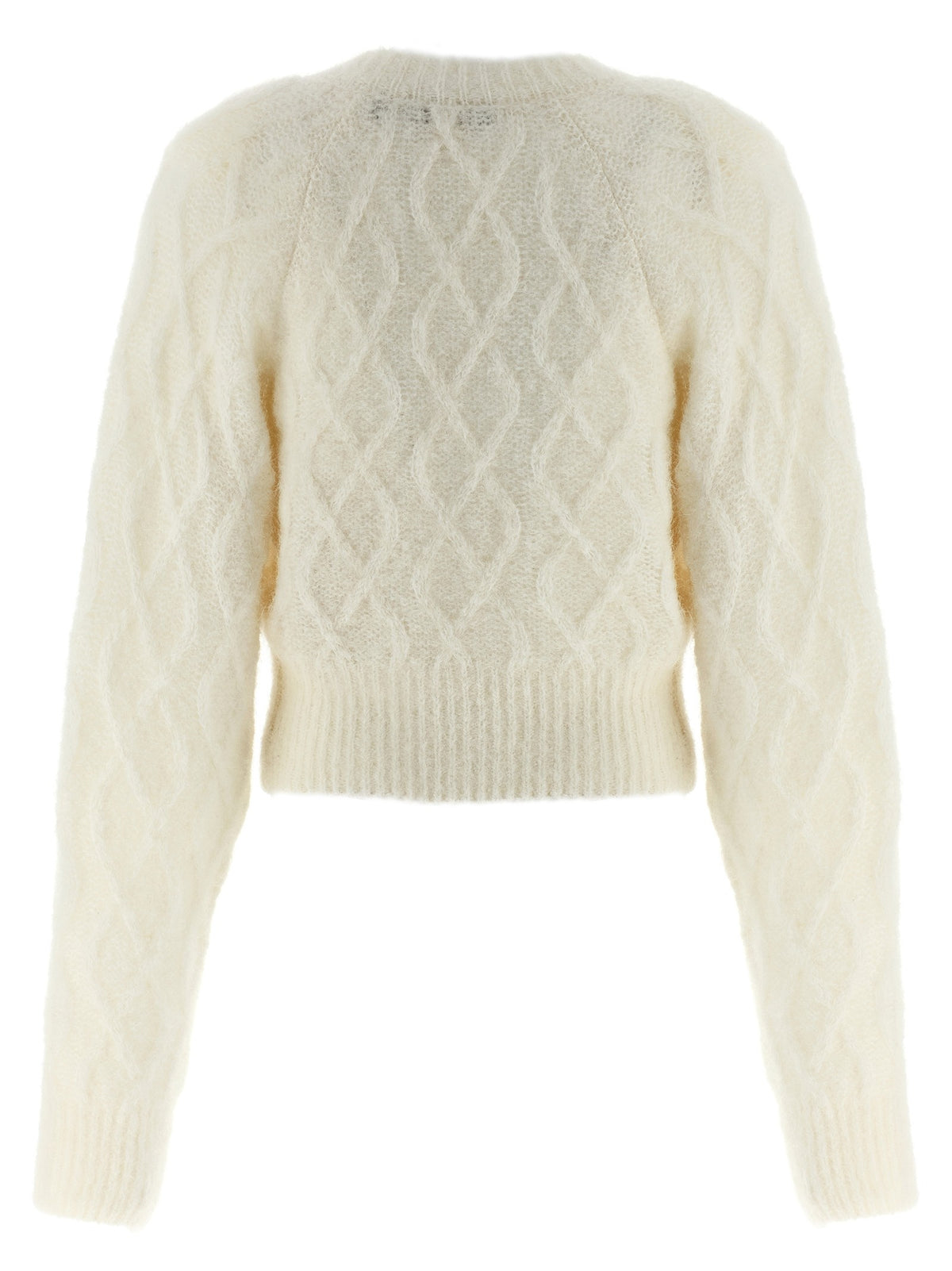 ROTATE Birger Christensen Fluffy Knit Cardigan White, view 2