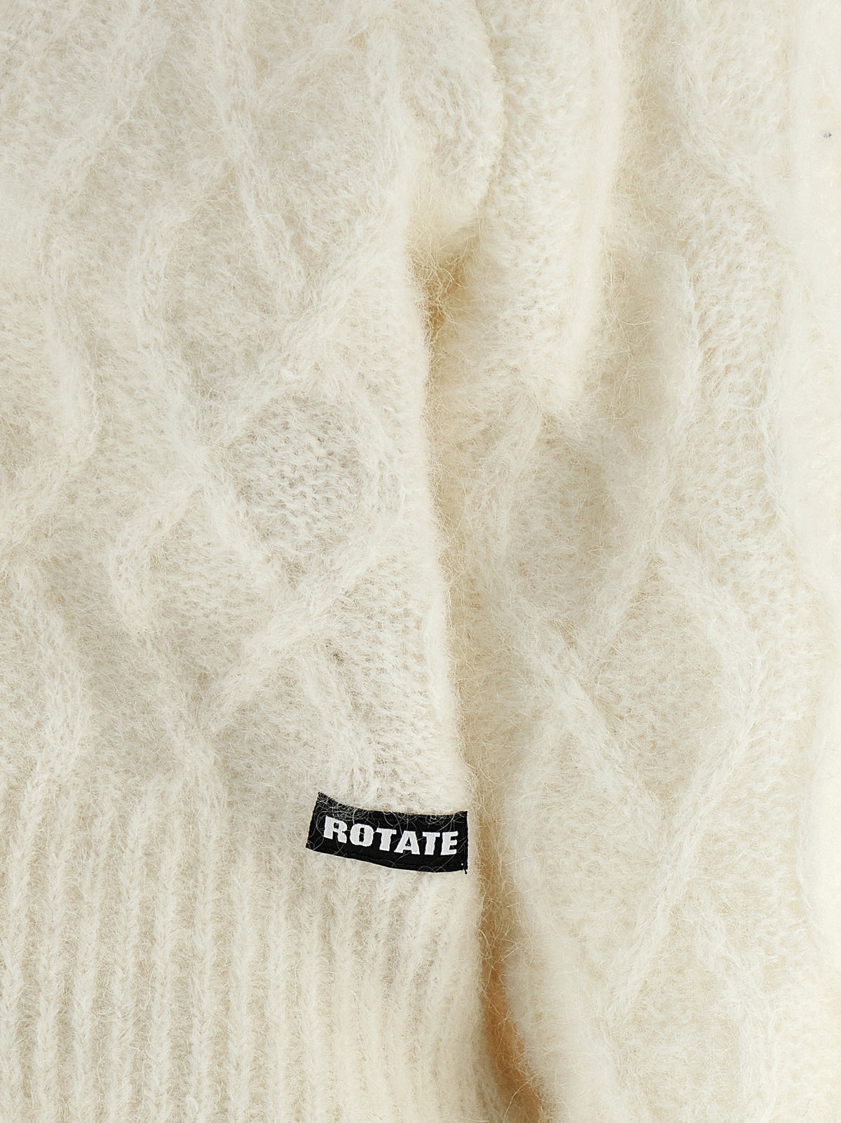 ROTATE Birger Christensen Fluffy Knit Cardigan White, view 4