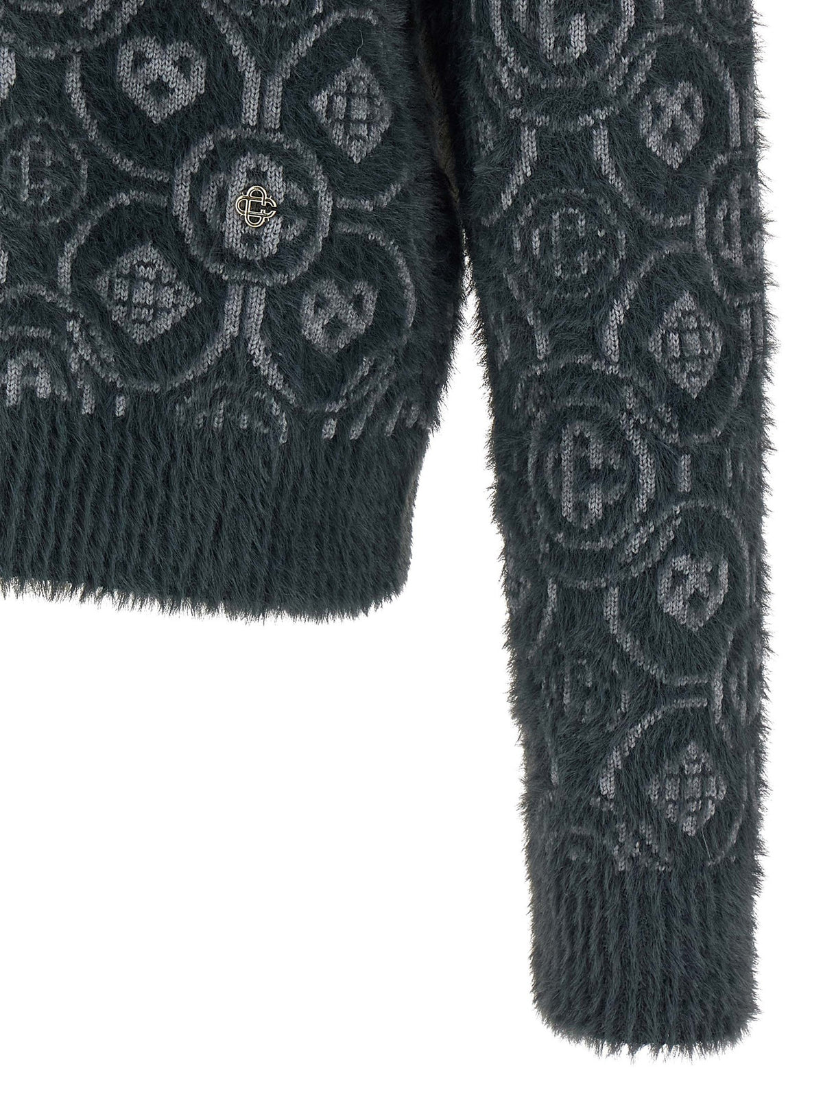 Casablanca Fluffy Monogram Sweater Grey, view 4
