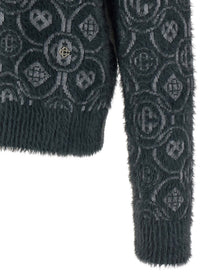 Casablanca Fluffy Monogram Sweater Grey, view 4