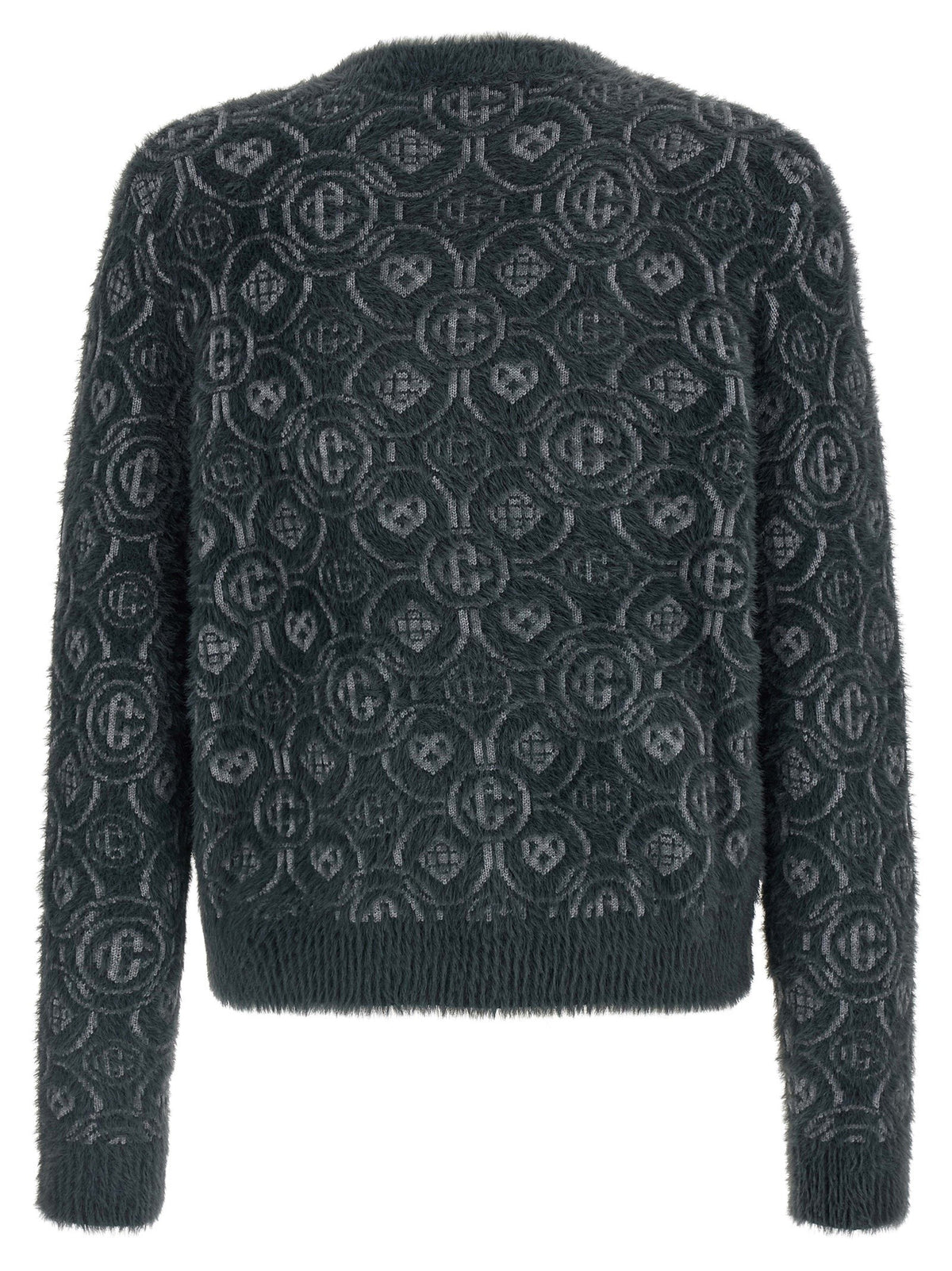 Casablanca Fluffy Monogram Sweater Grey, view 2