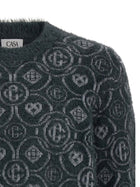 Casablanca Fluffy Monogram Sweater Grey, view 3