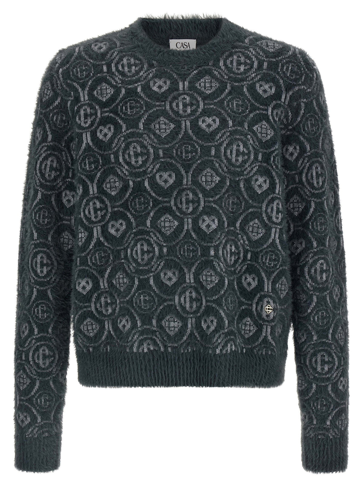 Casablanca Fluffy Monogram Sweater Grey