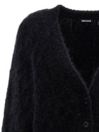 ROTATE Birger Christensen Flufy Knit Cardigan Black, view 3